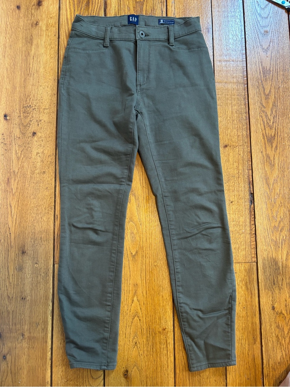 Gap Stretch Skinny Pants Olive Green Size 6